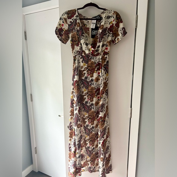 FALL Wedding Guest Dress. One Way LF Pattern Formal Maxi Dress with Slit NWT - Picture 3 of 9